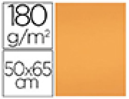 Cartolina liderpapel 50x65 cm 180 gr tangerina pack de 25 unidades , Liderpapel , 67850 , 8423473678507